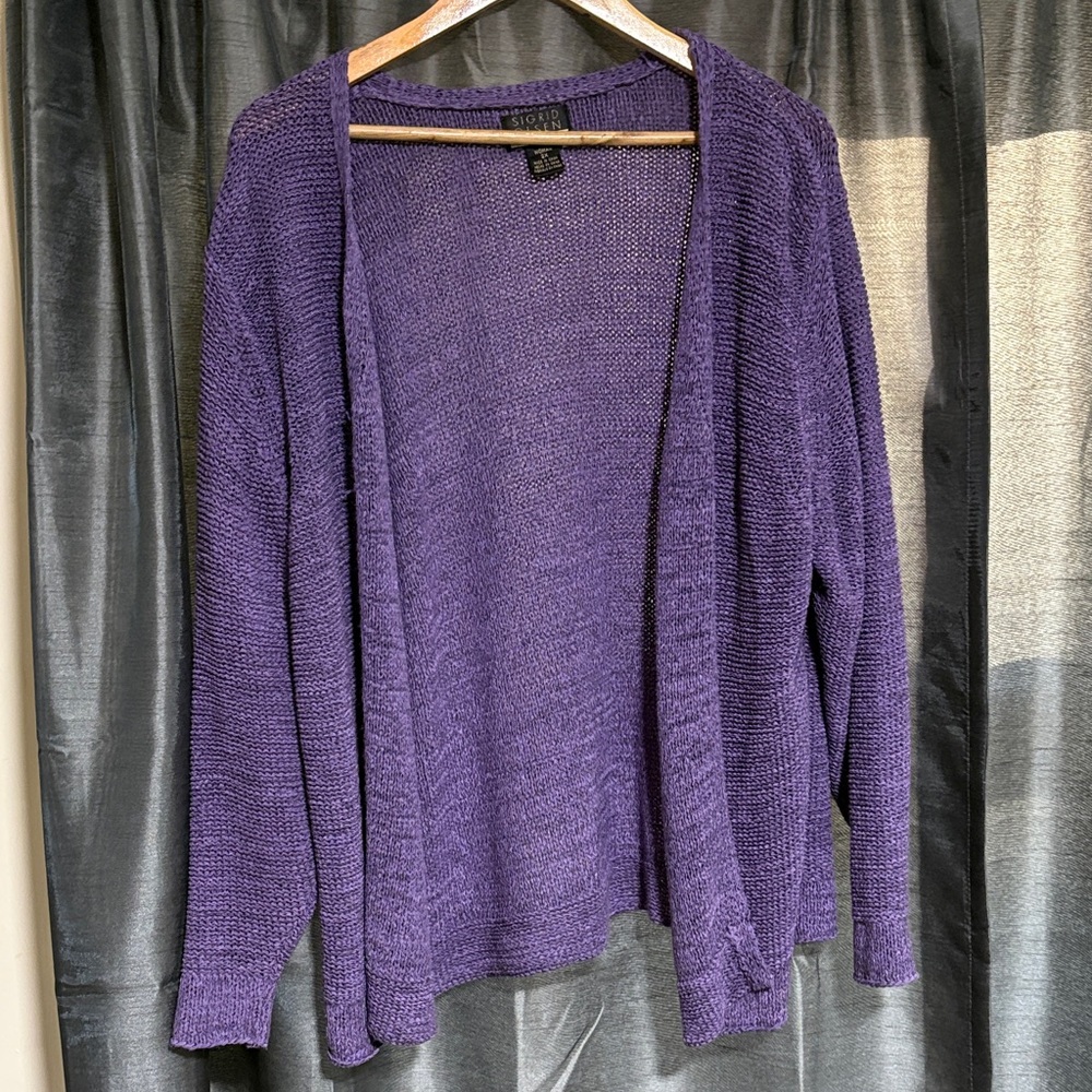 Sigrid Olsen Purple Cardigan Sweater